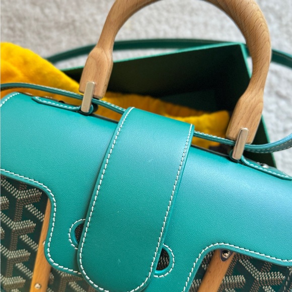 Goyard Teal and Brown Satchel - Picture 3 of 11